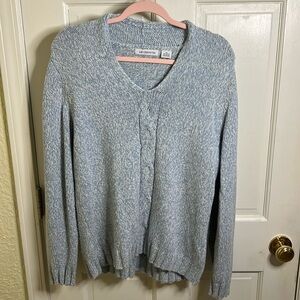 Liz Claiborne Light Blue Sweater With Hints of White Size XL